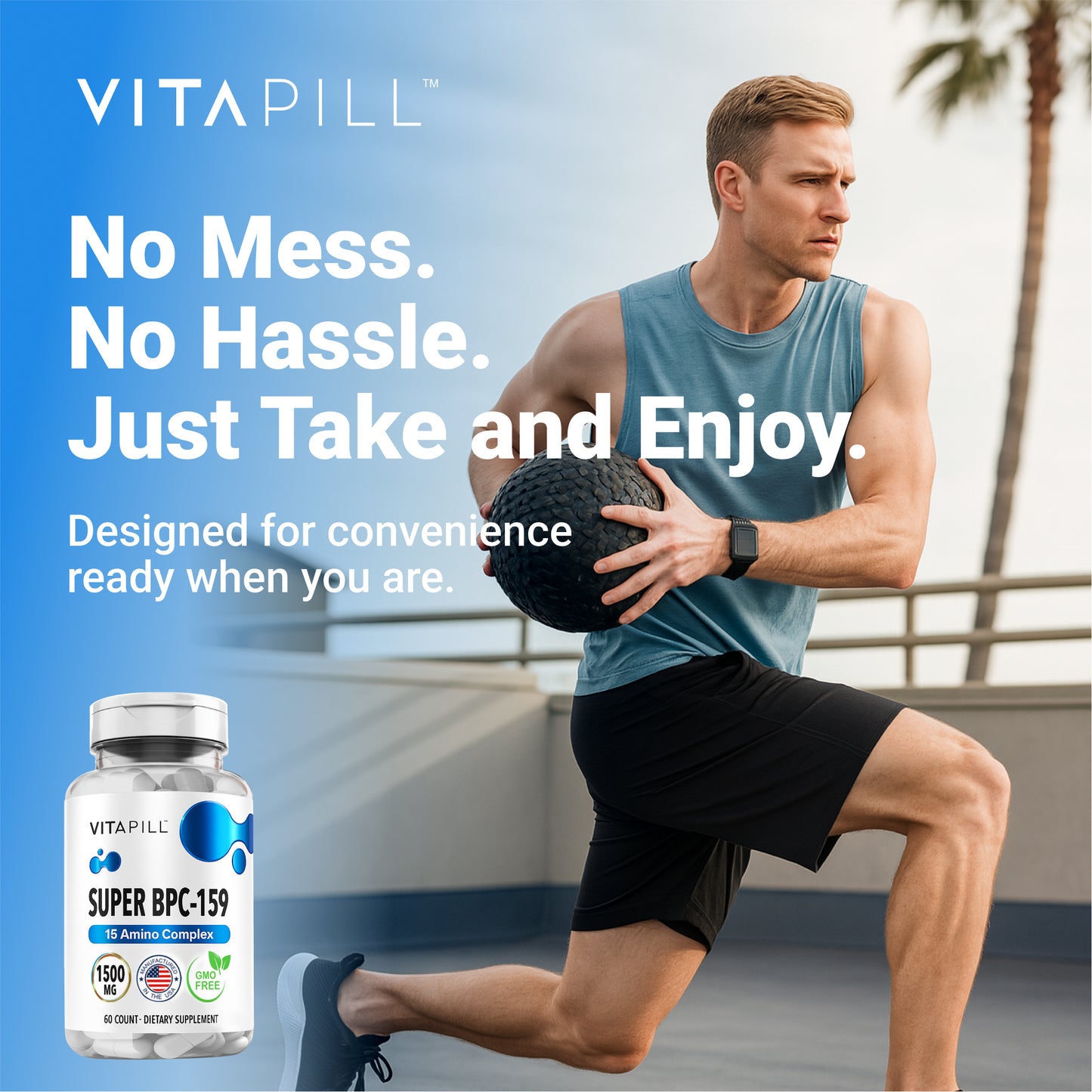 BPC 157 Peptide Capsules Alternative Super BPC 159 1500 MG - High Potency Formula for Active Support Dietary Supplement - Non-GMO, Gluten-Free- 60 Capsules, Made in USA